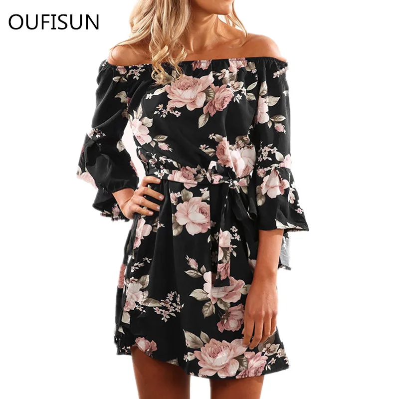 Oufisun Summer New Floral Print Dress Sexy Off Shoulder Sashes Mini Dresses Boho Beach Dress Flare Sleeve Plus Size Short Dress
Oufisun Summer New Floral Print Dress Sexy Off Shoulder Sashes Mini Dresses Boho Beach Dress Flare Sleeve Plus Size Short Dress