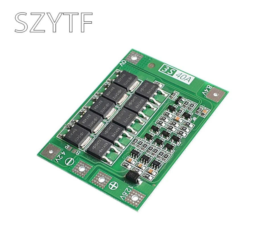 

3S BMS 11.1V 12.6V 18650 lithium battery protection board with equalization startable electric drill 40A current