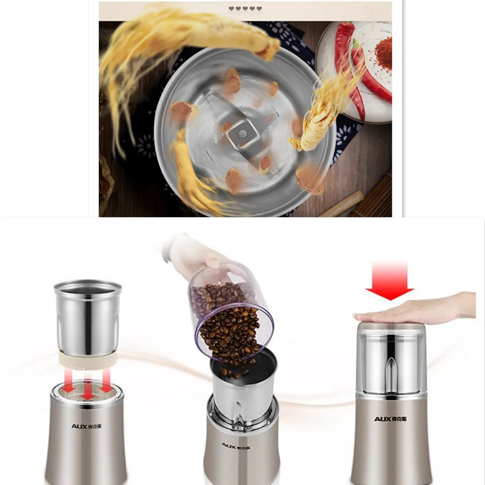 220V 500W Portable Electric Herb Grain Seasoning Grinder Stainless Steel Grinding Multifunctional Powder Mill Grinder EU/AU/UK
220V 500W Portable Electric Herb Grain Seasoning Grinder Stainless Steel Grinding Multifunctional Powder Mill Grinder EU/AU/UK