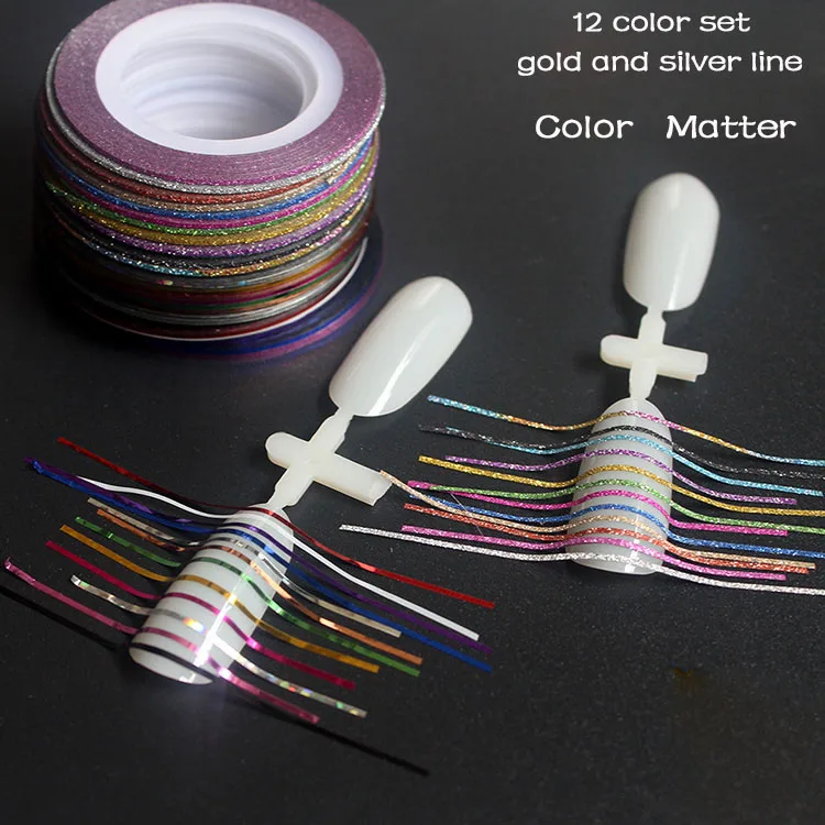 New 12PCS Nail sticker Gold and Silver Wire Metal Decorative Line Nail Polish Gel Waterproof Wail Applique Jewelry Nail Tool
New 12PCS Nail sticker Gold and Silver Wire Metal Decorative Line Nail Polish Gel Waterproof Wail Applique Jewelry Nail Tool