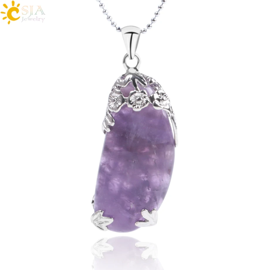 CSJA Natural Stone Necklace Pendant Flat Back Oval Beads Purple Quartz Tiger Eye Aventurine Pendants for Women DIY Jewelry F015
CSJA Natural Stone Necklace Pendant Flat Back Oval Beads Purple Quartz Tiger Eye Aventurine Pendants for Women DIY Jewelry F015
