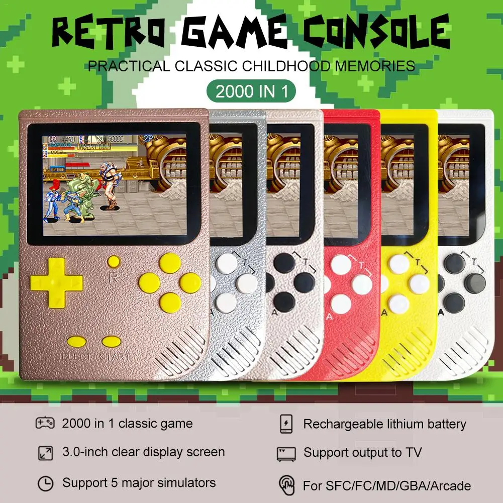 2000 In 1 Retro Mini Handheld Game Console Color LCD Kids Color Game Player SUP Built-in 5 Large Simulator For GBA Arcade FC
2000 In 1 Retro Mini Handheld Game Console Color LCD Kids Color Game Player SUP Built-in 5 Large Simulator For GBA Arcade FC