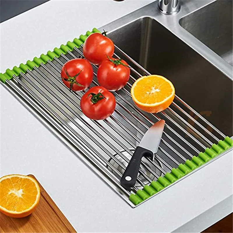 Kitchen Dish Stand Stainless Steel Folding Cleaning Holder Fruit Vegetable Drainer Shelf Portable Sink Rack Plate Dish Organizer
Kitchen Dish Stand Stainless Steel Folding Cleaning Holder Fruit Vegetable Drainer Shelf Portable Sink Rack Plate Dish Organizer