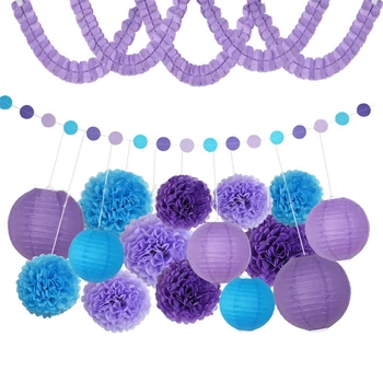 HAOCHU 18pcs Colorful Paper Flowers Balls Lanterns Paper Lucky Clover Lavender Blue Wedding Baby Shower Party Supplies
HAOCHU 18pcs Colorful Paper Flowers Balls Lanterns Paper Lucky Clover Lavender Blue Wedding Baby Shower Party Supplies