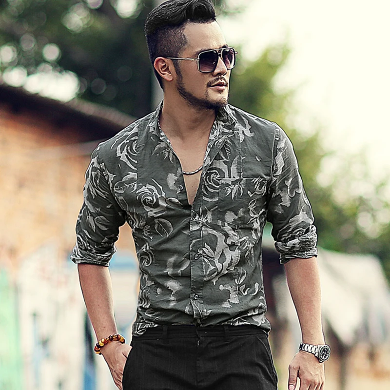Men's Summer Wear New Linen European Style Long Sleeve Printed Flower Shirt Men's Camisa Hawaiian Slim Fit Casual Shirt S838
Men's Summer Wear New Linen European Style Long Sleeve Printed Flower Shirt Men's Camisa Hawaiian Slim Fit Casual Shirt S838
