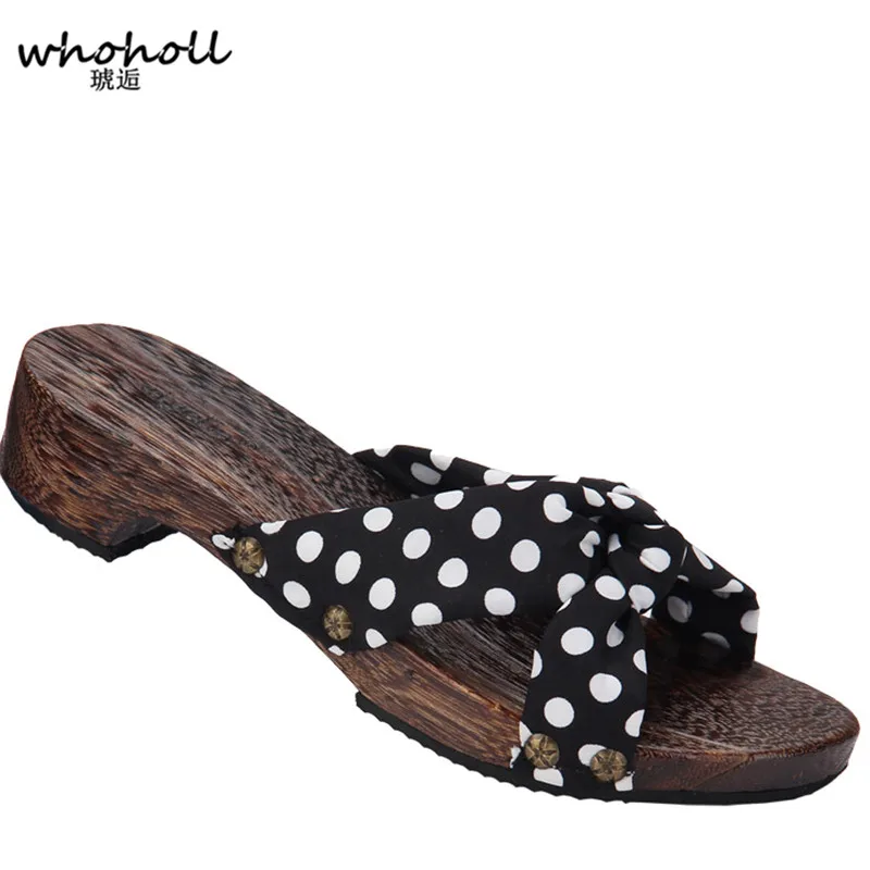 WHOHOLL Geta Spring Summer Sandals for Women New Ladies Wooden Slippers Japanese Geta Clogs Antiskid Household Polka Dot
WHOHOLL Geta Spring Summer Sandals for Women New Ladies Wooden Slippers Japanese Geta Clogs Antiskid Household Polka Dot