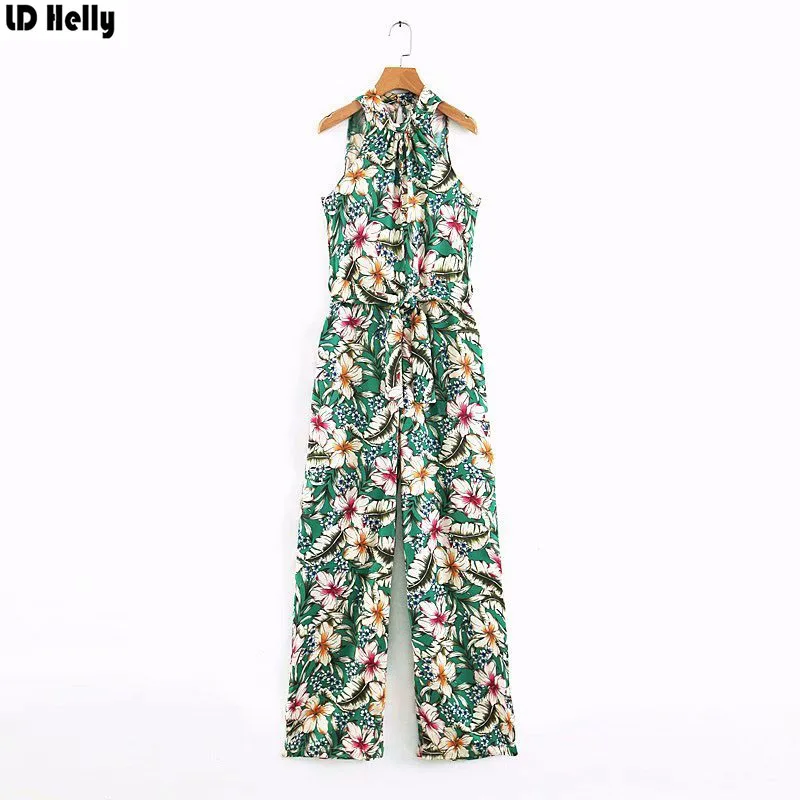 LD Helly Fashion 2019 Women Floral Print Pleated Jumpsuits Sashes Bow Tie Female Casual Loose Rompers Playsuits
LD Helly Fashion 2019 Women Floral Print Pleated Jumpsuits Sashes Bow Tie Female Casual Loose Rompers Playsuits