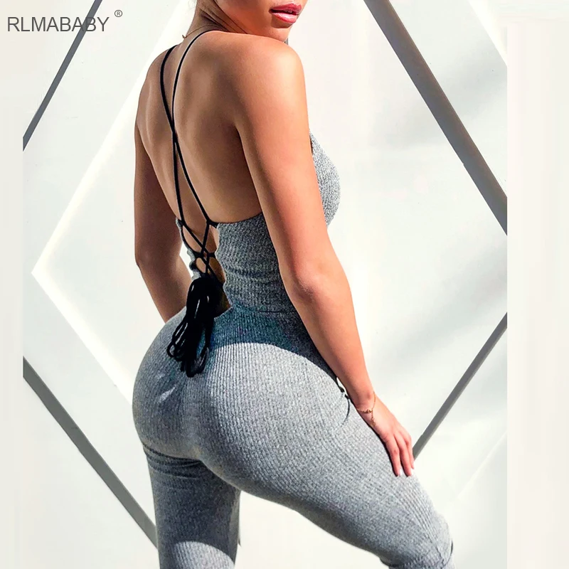 RLMABABY Sexy Spaghetti Strap Bandage Bodycon Jumpsuit O Neck Backless Sleeveless Overalls Casual Grey Rompers Womens Jumpsuit
RLMABABY Sexy Spaghetti Strap Bandage Bodycon Jumpsuit O Neck Backless Sleeveless Overalls Casual Grey Rompers Womens Jumpsuit