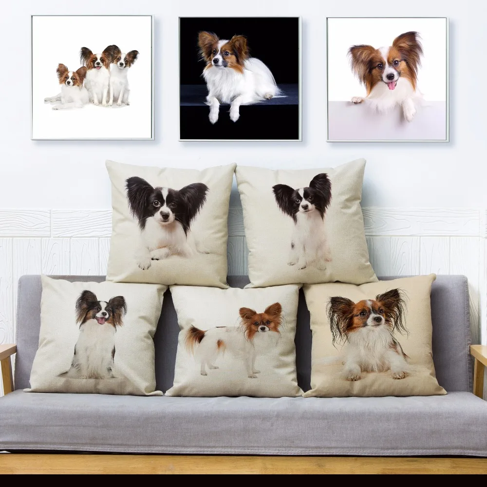 Cute Spain Pet Dog Papillon Print Throw Pillow Cover 45*45 Square Cushion Covers Linen Pillow Case Sofa Home Decor Pillows Cases
Cute Spain Pet Dog Papillon Print Throw Pillow Cover 45*45 Square Cushion Covers Linen Pillow Case Sofa Home Decor Pillows Cases