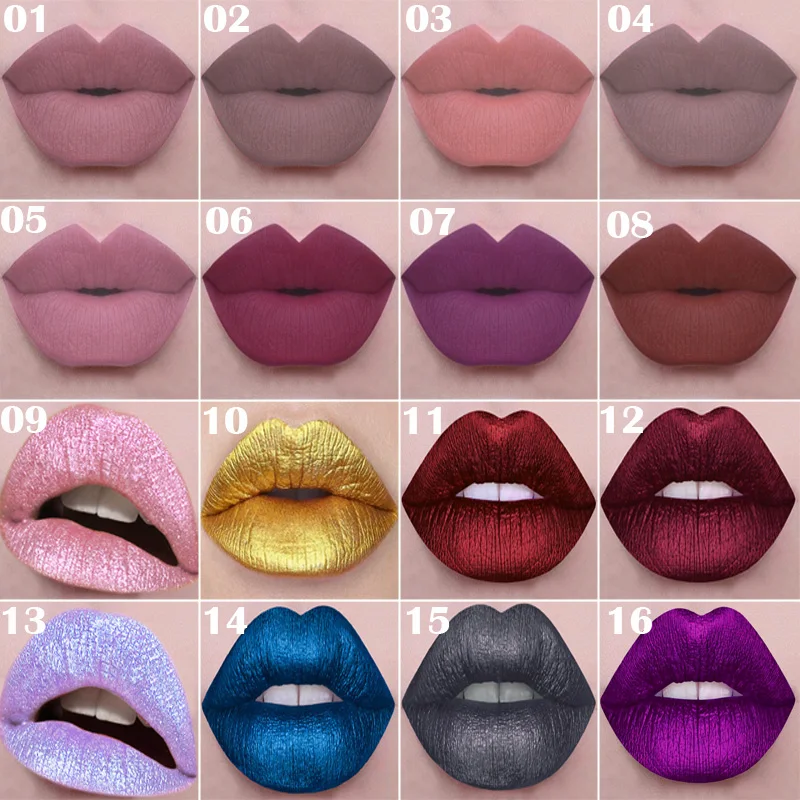Brand Lip Tint Matte Liquid Lipstick Waterproof Kissproof Nude Metallic Matte Lip Gloss Lips Cosmetics 16 Colors
Brand Lip Tint Matte Liquid Lipstick Waterproof Kissproof Nude Metallic Matte Lip Gloss Lips Cosmetics 16 Colors