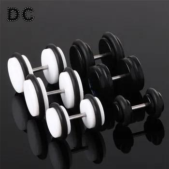 DC Fashion Black White Stainless Steel Screw Dumbbell Barbell Stud Earrings for Women Men Steampunk Piercings Ear Jewelry Gifts
DC Fashion Black White Stainless Steel Screw Dumbbell Barbell Stud Earrings for Women Men Steampunk Piercings Ear Jewelry Gifts
