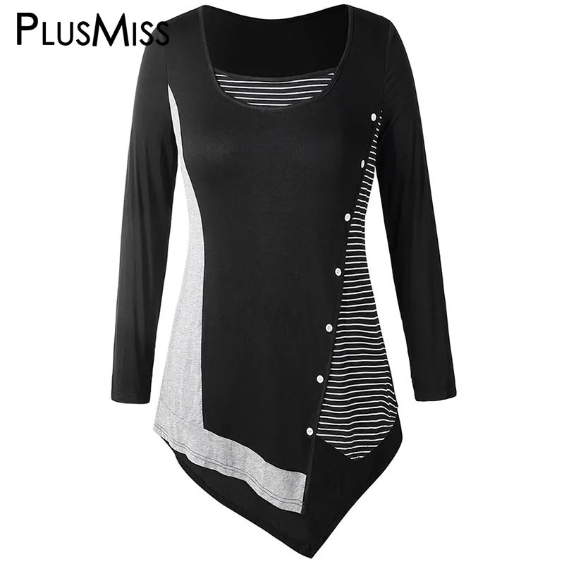 PlusMiss Plus Size 5XL Asymmetrical Striped Long Sleeve T Shirts XXXXL XXXL XXL Ladies Big Size Casual Long Tunic Tops Tee Women
PlusMiss Plus Size 5XL Asymmetrical Striped Long Sleeve T Shirts XXXXL XXXL XXL Ladies Big Size Casual Long Tunic Tops Tee Women