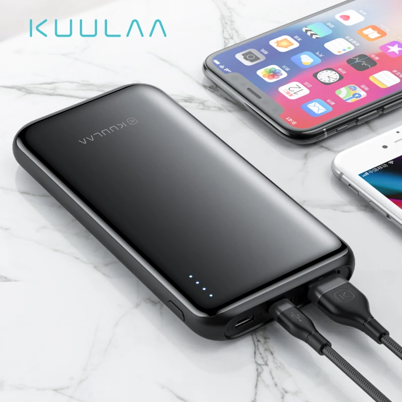 KUULAA 10000 мАч Быстрая зарядка 3 0 USB внешний аккумулятор для iPhone X XS Max Xiaomi Mi 9 8