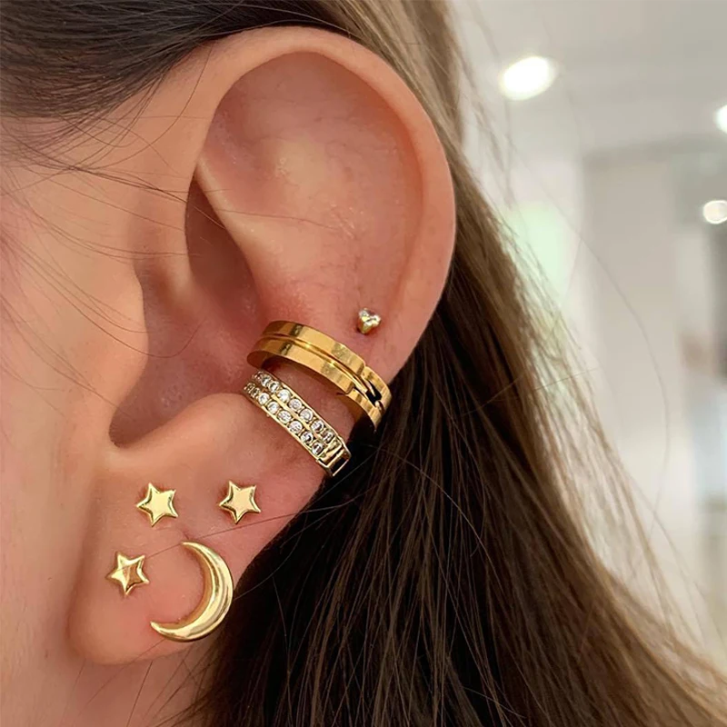 7 Pcs/ Set Classic Female Pentagram Star Moon Round Geometric Crystal Gem Gold Stud Earrings Set Retro Simple Earring
7 Pcs/ Set Classic Female Pentagram Star Moon Round Geometric Crystal Gem Gold Stud Earrings Set Retro Simple Earring