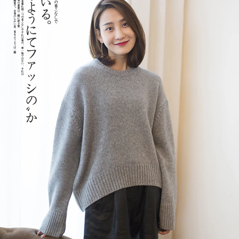 Loose Styel Women Sweaters Jumpers 100% Cashmere and Wool Knit Pullovers Female Woolen Fashion Woman Clothes 4Colors Girl Tops
Loose Styel Women Sweaters Jumpers 100% Cashmere and Wool Knit Pullovers Female Woolen Fashion Woman Clothes 4Colors Girl Tops
