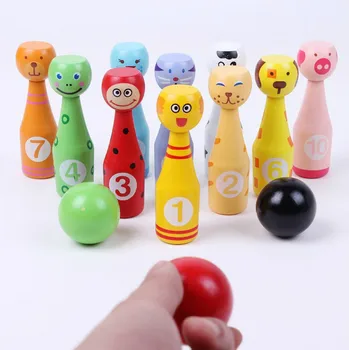 Wooden Cartoon Bowling Children Puzzle Parent-child Interactive Toys Outdoor Sports Three Balls Ten Ball Bottles
Wooden Cartoon Bowling Children Puzzle Parent-child Interactive Toys Outdoor Sports Three Balls Ten Ball Bottles