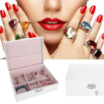 White PU Leather Jewelry Storage Organizer Portable Travel Velvet Jewelry Case Birthday Gift Box
White PU Leather Jewelry Storage Organizer Portable Travel Velvet Jewelry Case Birthday Gift Box