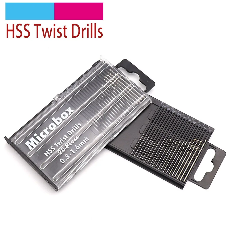 20pcs High Speed Steel Micro Twist Mini Drill Bit Set Diameter 0.3-1.6mm Model Craft With Case Repair Tools Tiny Parts
20pcs High Speed Steel Micro Twist Mini Drill Bit Set Diameter 0.3-1.6mm Model Craft With Case Repair Tools Tiny Parts