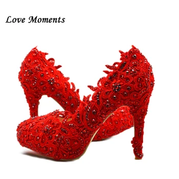 Womens Red lace flowers bridal shoes round toe High heels Platform shoes woman pumps fashion shoes laides party dress shoes
Womens Red lace flowers bridal shoes round toe High heels Platform shoes woman pumps fashion shoes laides party dress shoes
