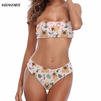 INSTANTARTS Tropical Pug/Corgi Dog Print Woman Swimsuits Off Shoulder Bandage Push Up Padded Swimwear Bathing Bikini Set Women
INSTANTARTS Tropical Pug/Corgi Dog Print Woman Swimsuits Off Shoulder Bandage Push Up Padded Swimwear Bathing Bikini Set Women