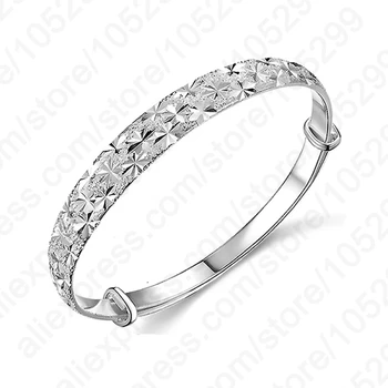 New Brand Women Luxury Bangles Wedding Jewelry 925 Sterling Silver Flower Bracelets Bangles For Women Fashion
New Brand Women Luxury Bangles Wedding Jewelry 925 Sterling Silver Flower Bracelets Bangles For Women Fashion