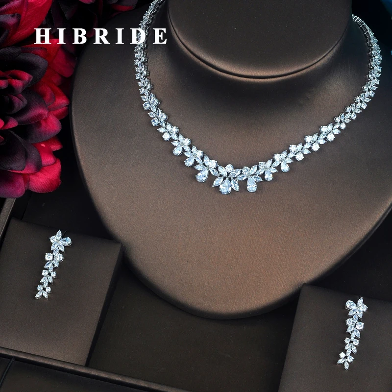 HIBRIDE Beautiful Flower Shape Clear AAA Cubic Zirconia Stone Women Jewelry Set Necklace Set Accessories Wholesale Price N-413
HIBRIDE Beautiful Flower Shape Clear AAA Cubic Zirconia Stone Women Jewelry Set Necklace Set Accessories Wholesale Price N-413