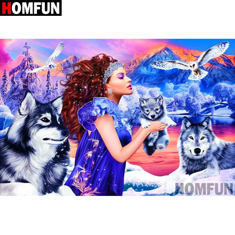 HOMFUN 5D DIY Diamond Painting Full Square/Round Drill "Girl wolf" Embroidery Cross Stitch gift Home Decor Gift A08383
HOMFUN 5D DIY Diamond Painting Full Square/Round Drill "Girl wolf" Embroidery Cross Stitch gift Home Decor Gift A08383