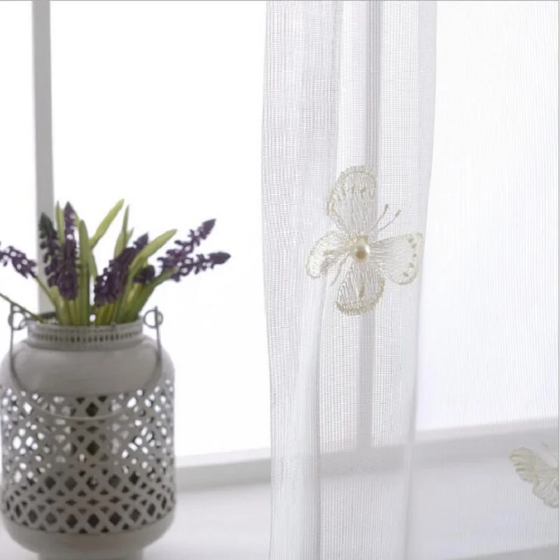 White Butterfly Curtain Pearl Design Mesh Fabric Sheer Kitchen Window Drapes Transparent Tulle Curtains
White Butterfly Curtain Pearl Design Mesh Fabric Sheer Kitchen Window Drapes Transparent Tulle Curtains
