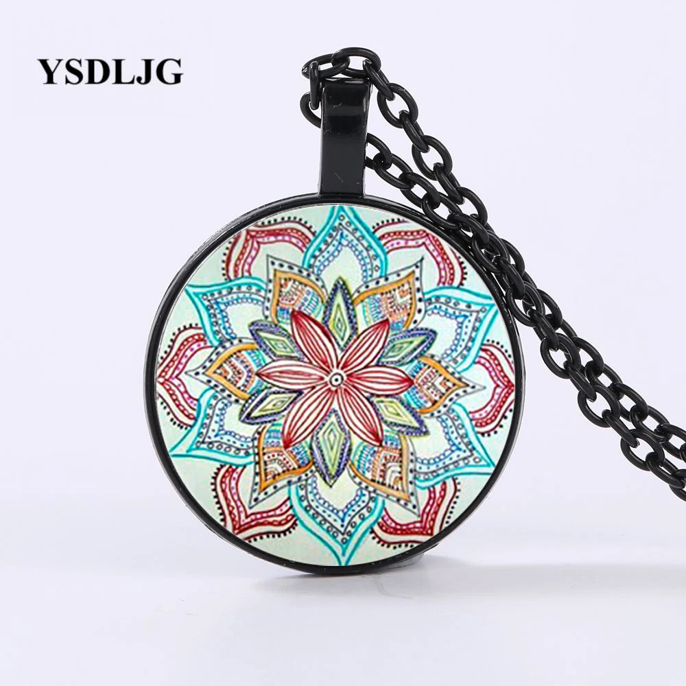 YSDLJG Boho Mandala Flower Necklace Women Vintage Jewelry Om India Yoga Geometric Pattern 3D Printed Crystal Glass Round Pendant
YSDLJG Boho Mandala Flower Necklace Women Vintage Jewelry Om India Yoga Geometric Pattern 3D Printed Crystal Glass Round Pendant