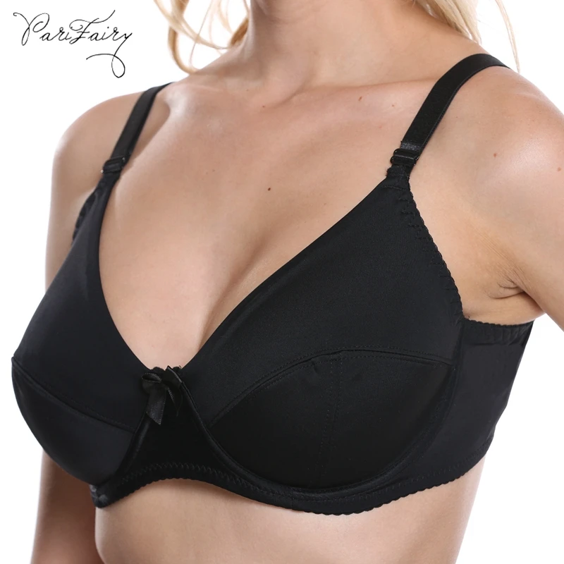 

PariFairy Plus Size Bra for Women Lager Bosom Unlined Sexy Lingerie C D Cup Underwired Full Coverage Big Size Sexy BH Top