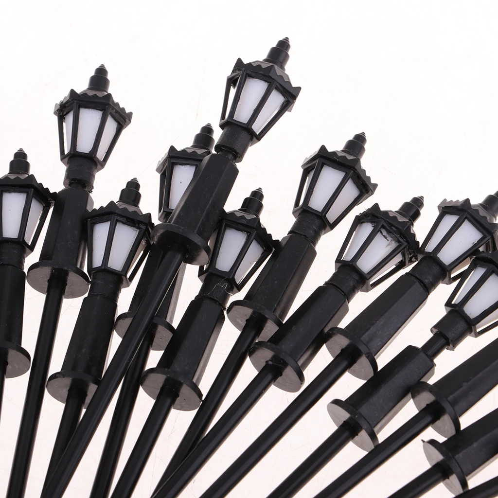 20pc 10cm Model Railway Train Lamp Garden Street Lights HO OO Scale LEDs NEW 1:75