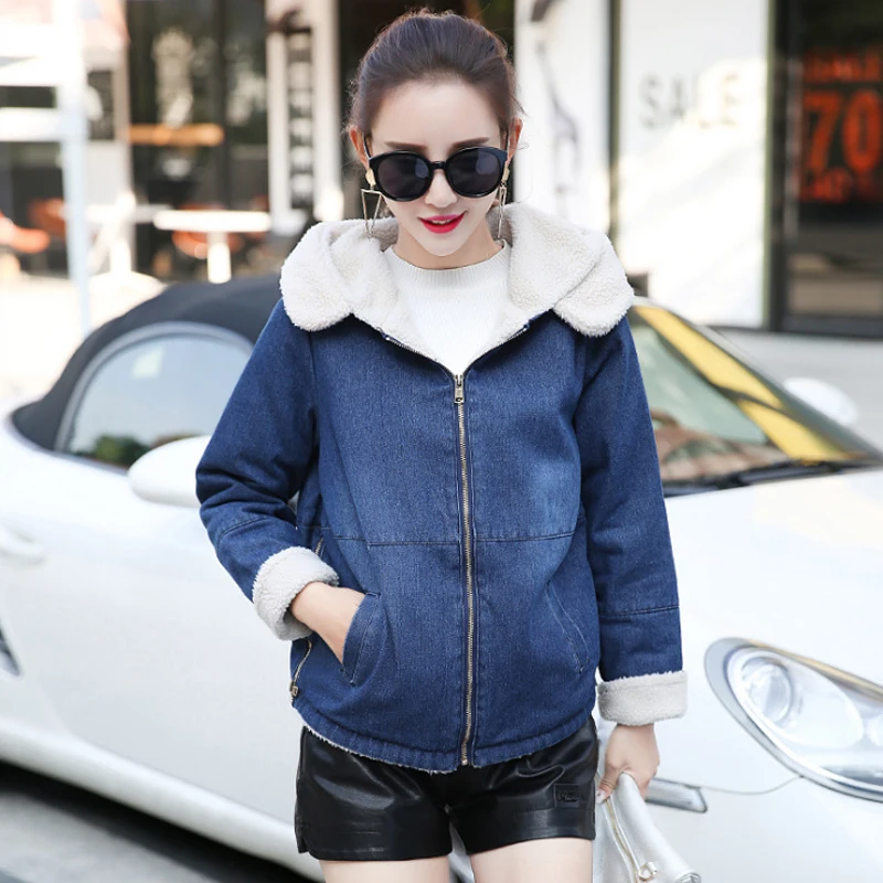 

Hat Cashmere Thick Winter Denim Jean Jacket Womens Jaqueta Jeans Bomber Abrigos Mujer Veste En Jean Coats Women Coat Chaqueta