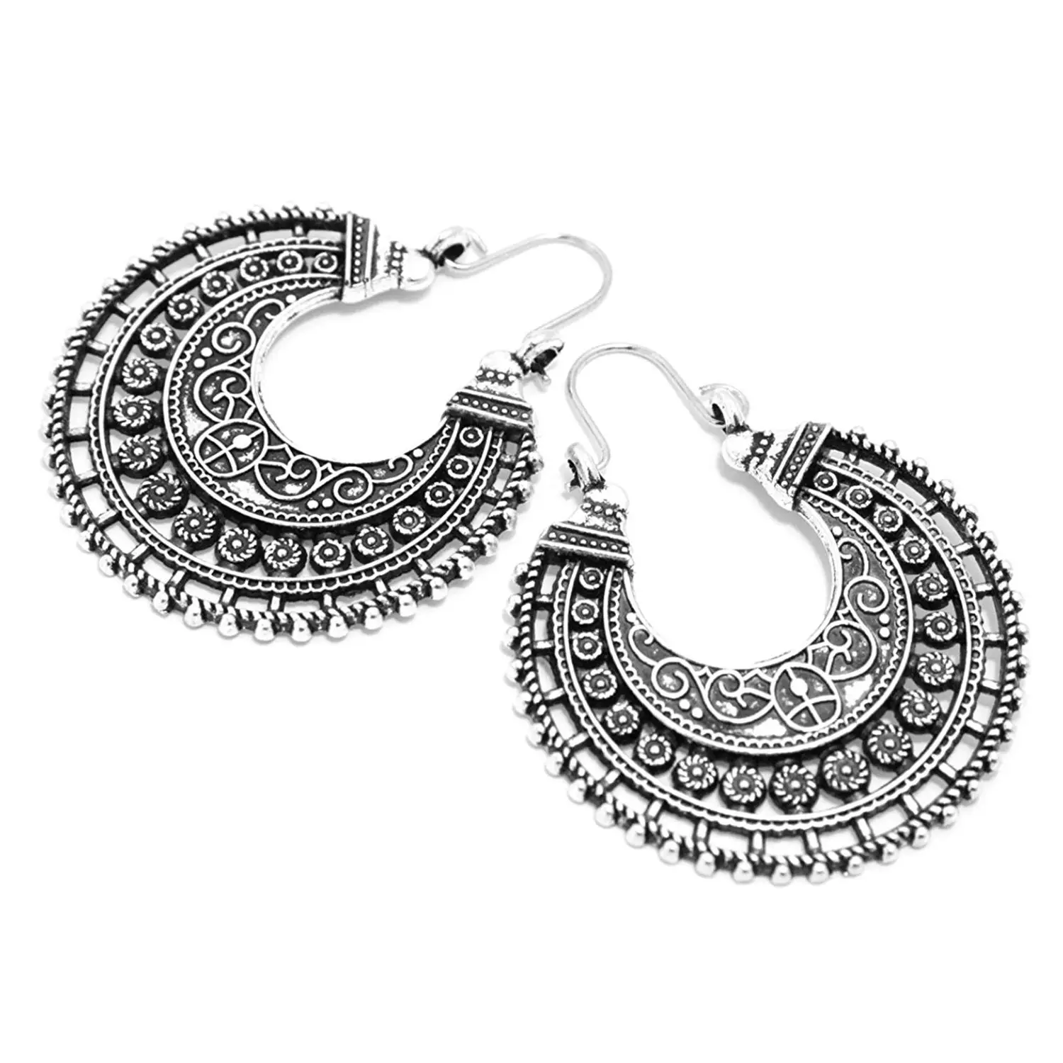 Dreamlike Earrings Ethno Gross Decorated Earrings Bohemian Vintage Earrings Long Hanging Antique Style Silver Ornament Round
Dreamlike Earrings Ethno Gross Decorated Earrings Bohemian Vintage Earrings Long Hanging Antique Style Silver Ornament Round