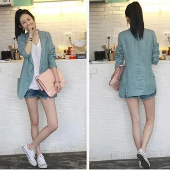 Spring Women Suit Coat 2018 New Loose Autumn Casual Cotton Small Suit Fashion Solid Color Slim Small Suit Coat Female Holiday 34
Spring Women Suit Coat 2018 New Loose Autumn Casual Cotton Small Suit Fashion Solid Color Slim Small Suit Coat Female Holiday 34
