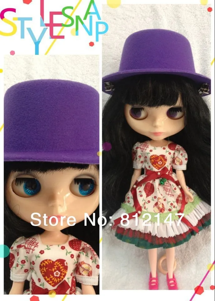 Кукольная шапка Blyth фиолетовая|blythe doll hat|doll hatblythe hat |