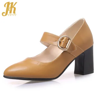 JK Mary Jane Women Pumps Pointed Toe Buckle Footwear Pu Thick High Heels Female Shoes Office Shoes Woman 2019 Sprig Plus Size 47
JK Mary Jane Women Pumps Pointed Toe Buckle Footwear Pu Thick High Heels Female Shoes Office Shoes Woman 2019 Sprig Plus Size 47