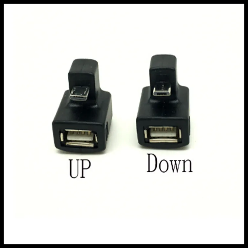 180 Degree Up Down Right Angled V8 Micro USB OTG to USB 2.0 Female Extension Adapter connector for Cell Phone & Android Tablet
180 Degree Up Down Right Angled V8 Micro USB OTG to USB 2.0 Female Extension Adapter connector for Cell Phone & Android Tablet