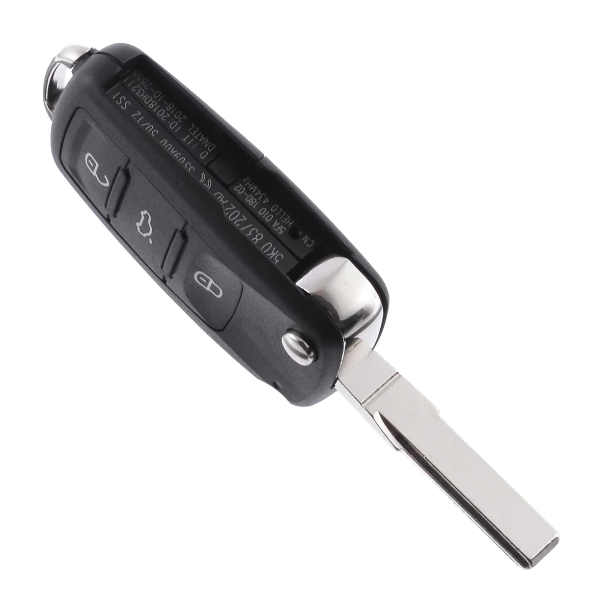 3 Buttons Flip Folding Remote Key Fob Case No Logo Car Key Shell Protector With Key Blade for V-W T-ouareg 04-11