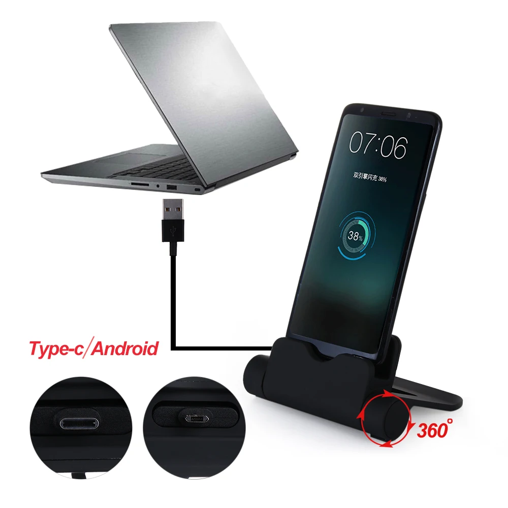 

New Coming Charging dock desktop stand docking station for micro USB Android Samsung HTC Portable Phone Stand Black Leather