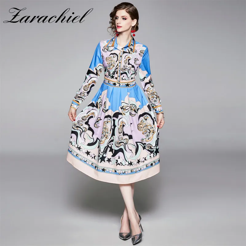 2019 Autumn Ladies Vintage Star Flower Printed Shirt Dress Women Fashion Single-Breasted Long Sleeves High Waist Midi Dress
2019 Autumn Ladies Vintage Star Flower Printed Shirt Dress Women Fashion Single-Breasted Long Sleeves High Waist Midi Dress