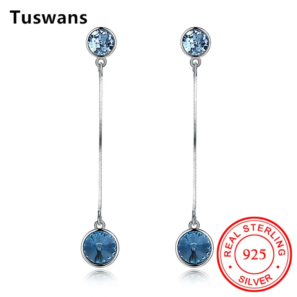 Trendy Long Pendant 925 Sterling Silver Earrings For Women Blue Shinning Crystal Drop Modeling Delicate Jewelry Gifts For Her
Trendy Long Pendant 925 Sterling Silver Earrings For Women Blue Shinning Crystal Drop Modeling Delicate Jewelry Gifts For Her