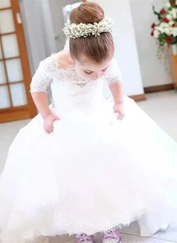 Princess Flat collar fluffy First Communion Dress White ivory half sleeve lace applique Flower Girl Dresses Prom party Dress
Princess Flat collar fluffy First Communion Dress White ivory half sleeve lace applique Flower Girl Dresses Prom party Dress