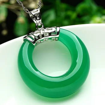 silver inlay green chalcedony natural chalcedony Necklace Pendant circle female fashion
silver inlay green chalcedony natural chalcedony Necklace Pendant circle female fashion