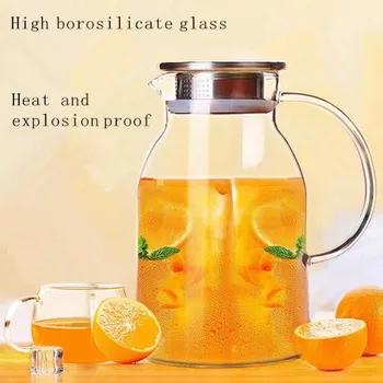 Large capacity cool water bottle glass thickening high temperature cold water bottle flower fruit juice pot set
Large capacity cool water bottle glass thickening high temperature cold water bottle flower fruit juice pot set