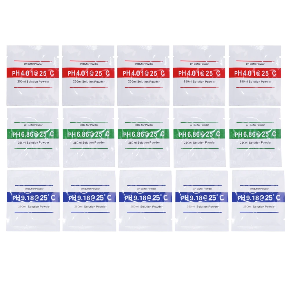 15pcs/lot 4.01 6.86 9.18 PH Meter Calibration Point PH Buffer Powder Measure Calibration Solution For PH Test Meter
15pcs/lot 4.01 6.86 9.18 PH Meter Calibration Point PH Buffer Powder Measure Calibration Solution For PH Test Meter