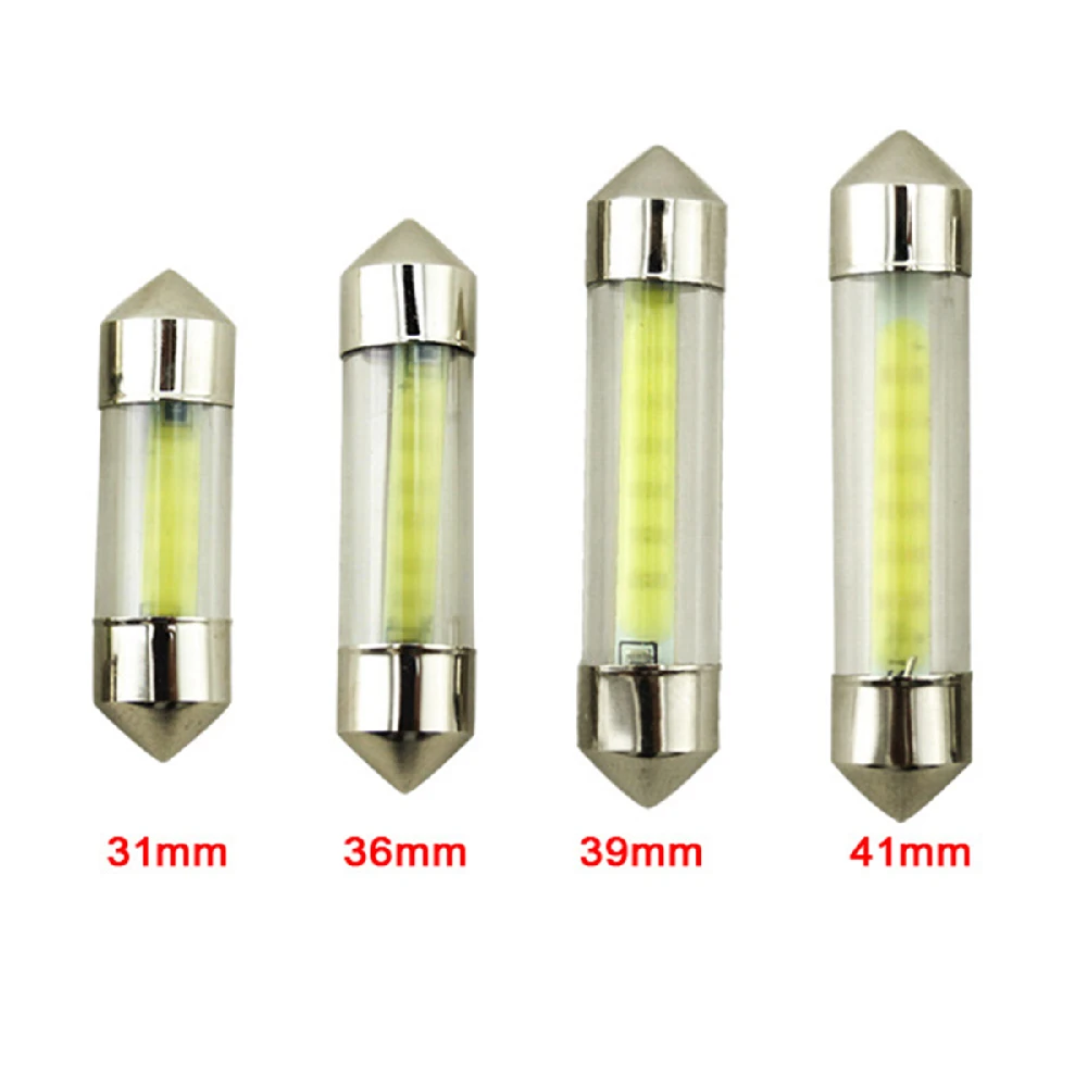 YSY 100Pcs/Lot COB Led Chips C5W 31mm 36mm 39mm 41mm Car Interior Glass Lens Festoon Dome Reading 12V DC White Bulbs
YSY 100Pcs/Lot COB Led Chips C5W 31mm 36mm 39mm 41mm Car Interior Glass Lens Festoon Dome Reading 12V DC White Bulbs