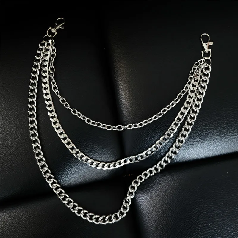 Fashion Men Thick Three Strands Metal Wallet Chain Silver 3Layer Rock Punk Hook Biker Trousers Pant Waist Link Belt key chain
Fashion Men Thick Three Strands Metal Wallet Chain Silver 3Layer Rock Punk Hook Biker Trousers Pant Waist Link Belt key chain