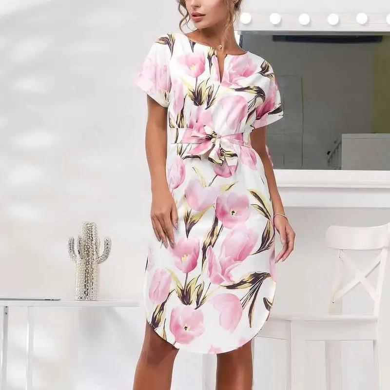 Spring 2018 autumn designer O Neck rose print short-sleeved Slim runway Dress Fashion plus size female summer style Sashes dress
Spring 2018 autumn designer O Neck rose print short-sleeved Slim runway Dress Fashion plus size female summer style Sashes dress