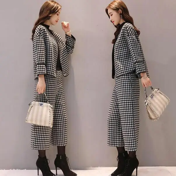 Fall Women 2 Pieces Set Long Sleeve Woollens Coat And Trousers High Quality Plaid Office Female Suit Lady Streetweat DC499
Fall Women 2 Pieces Set Long Sleeve Woollens Coat And Trousers High Quality Plaid Office Female Suit Lady Streetweat DC499