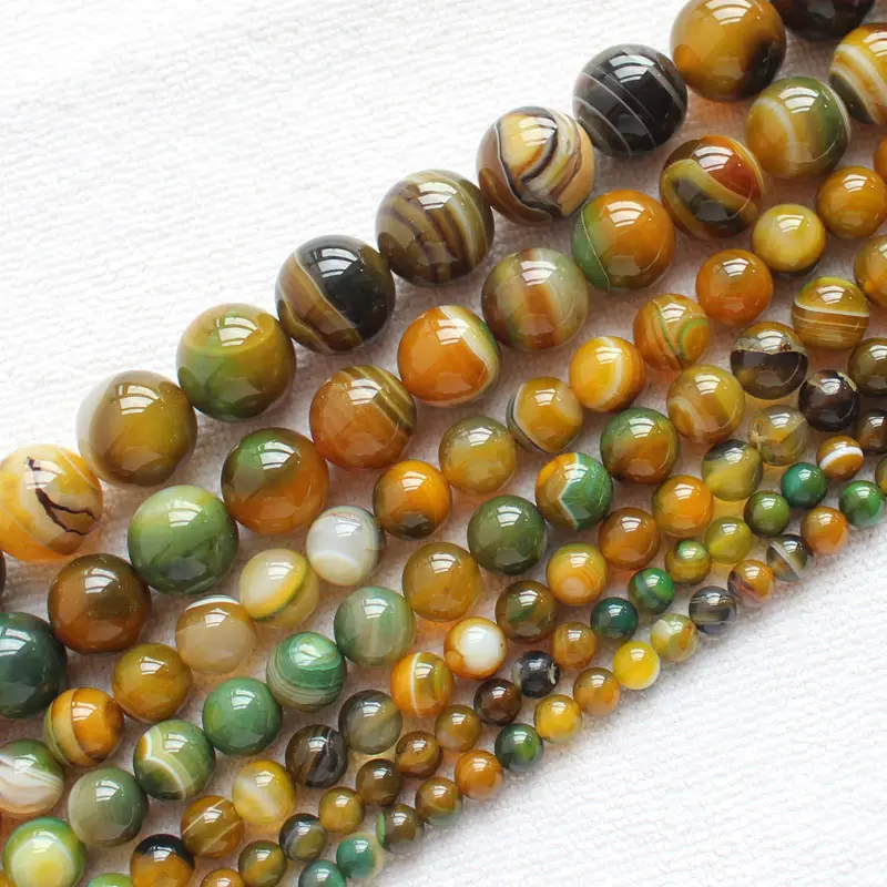 Smooth 6-16mm Yellow&Green Stripe agates Round Loose Beads 15" DIY Jewelry Making
Smooth 6-16mm Yellow&Green Stripe agates Round Loose Beads 15" DIY Jewelry Making